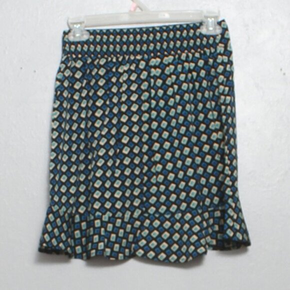 Band of the free nwt geometric ruffle teal mini skirt - Picture 4 of 10